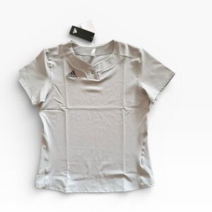 NWT adidas Pro 2-Button Softball Jersey Grey Henley Performance Tee M